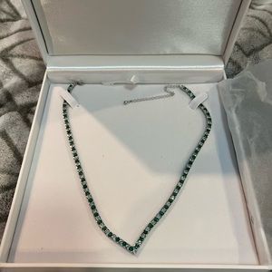 Very beautiful lab created Emerald and Swarovski crystal’s necklace